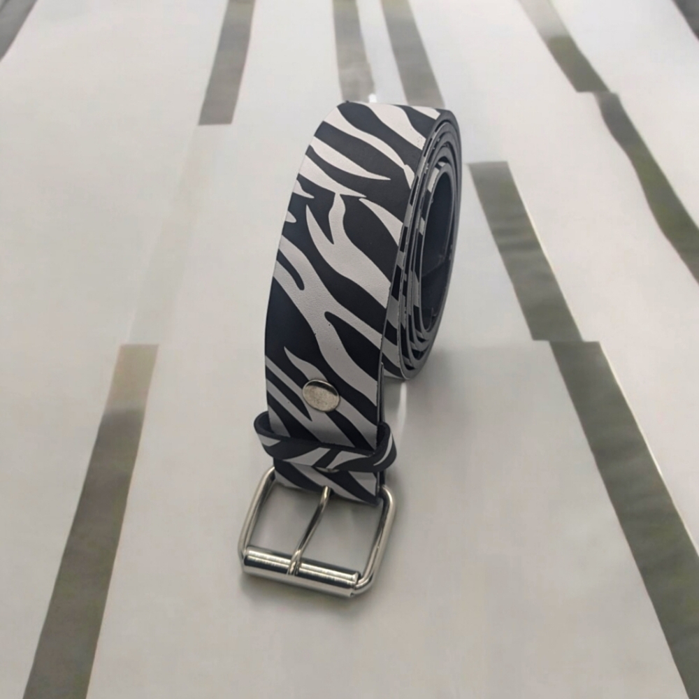 Genuine Leather belt with Zebra print